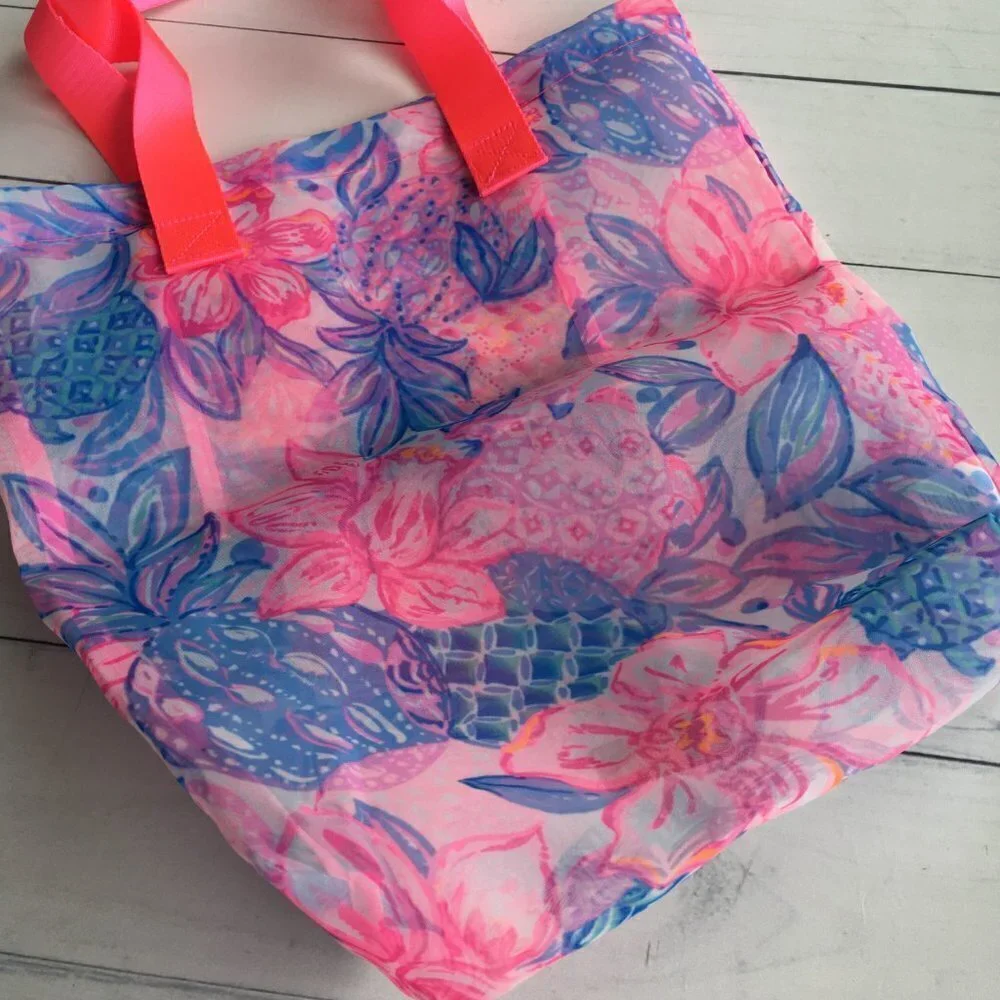 Lilly‎ Pulitzer Mesh Tote Pink Isle Snappy Turtle
